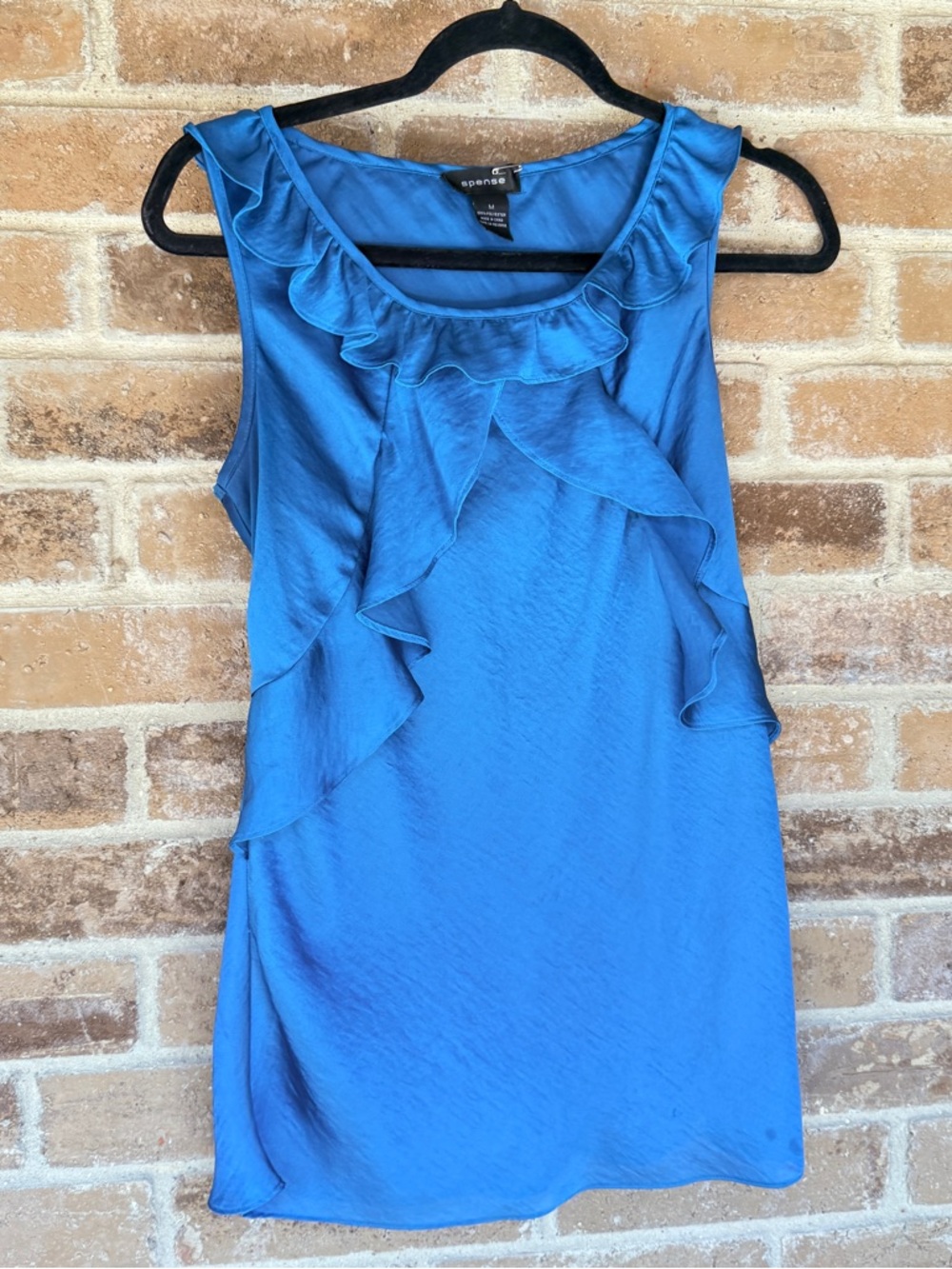 Spense Royal Blue Ruffle Sleeveless Shift